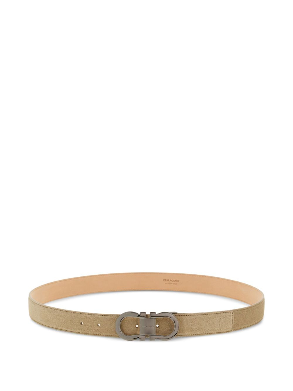 Gancini-buckle suede belt - 1