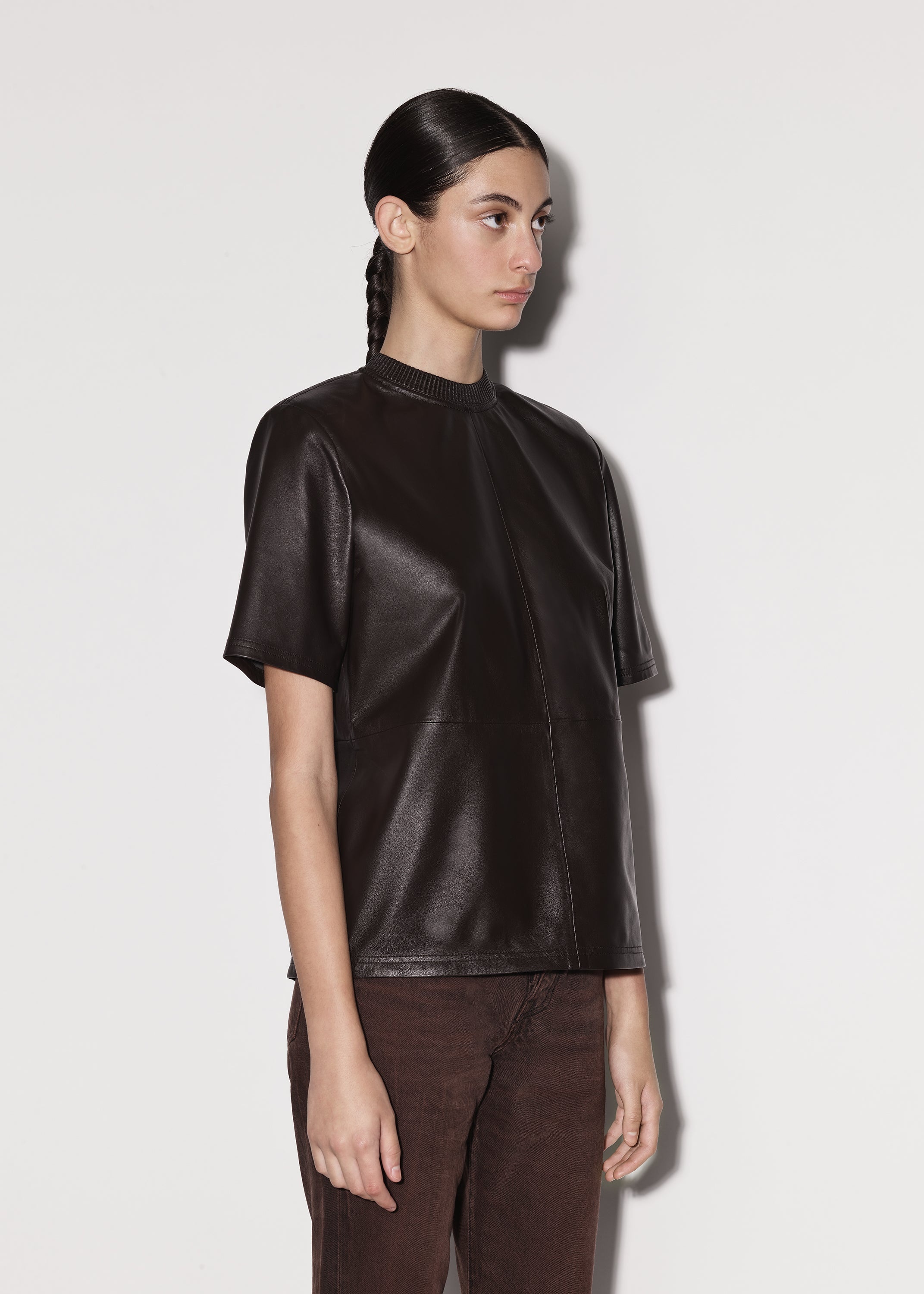 LEATHER STRONG SHOULDER TEE - 4