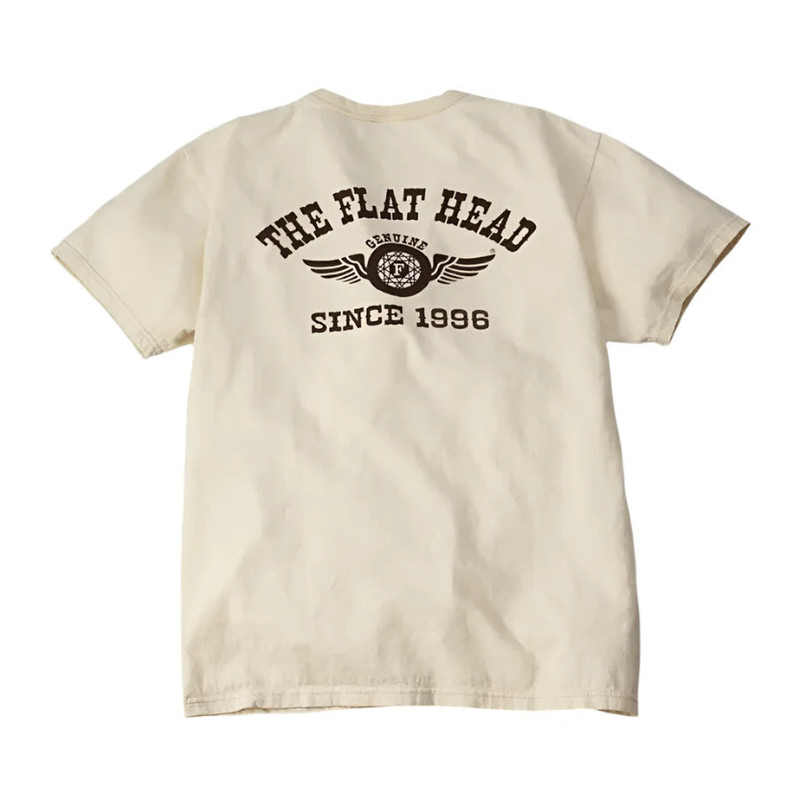 THE FLAT HEAD FN-THC-202 Flying Wheel Tee Ivory outlook