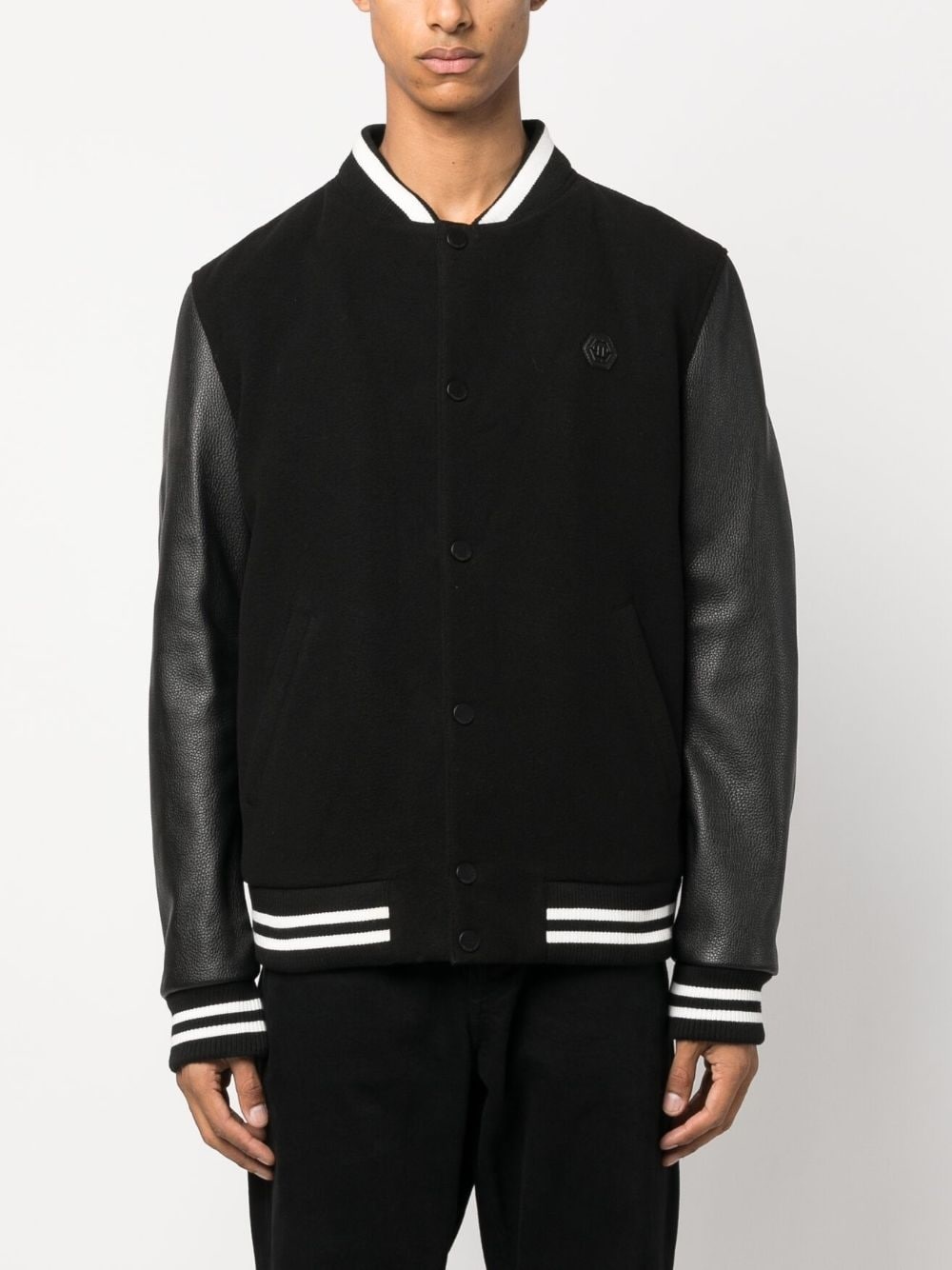 studded-skull bomber jacket - 3