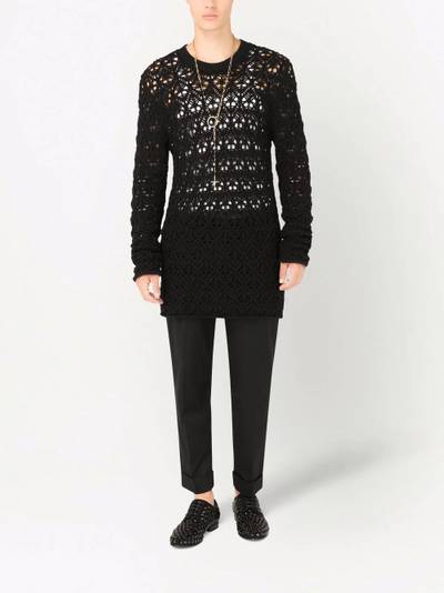 Dolce & Gabbana longline open knit wool jumper outlook