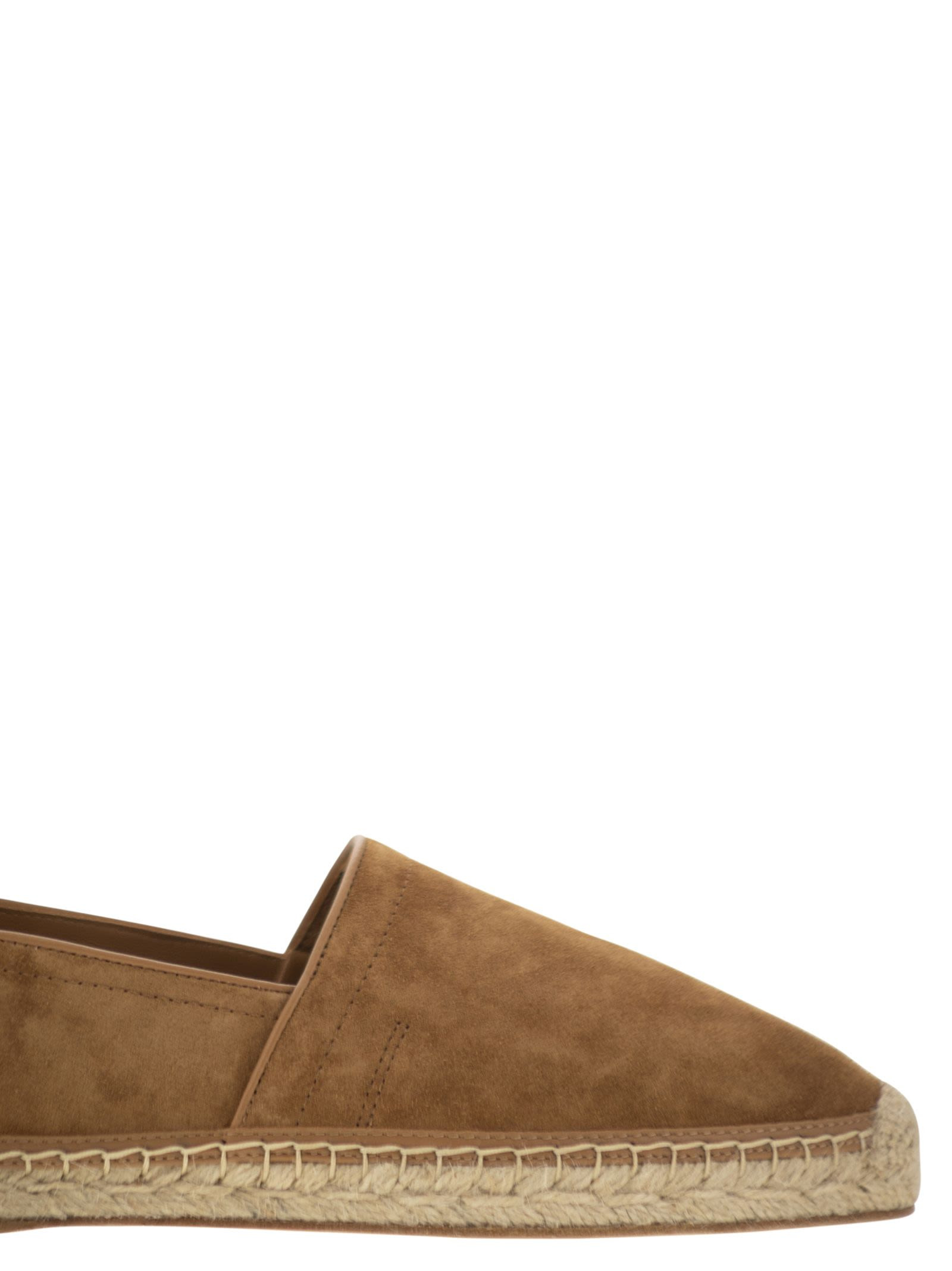 Brunello Cucinelli Men Washed Suede Espadrilles With Beading - 6