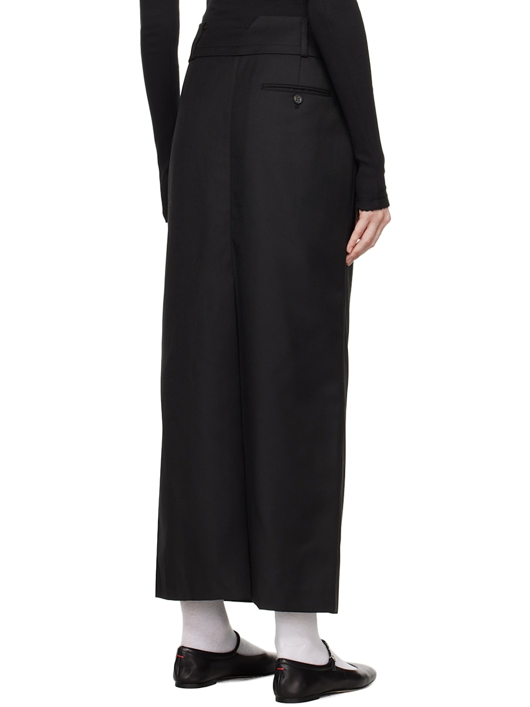 Black Fly Out Maxi Skirt - 3