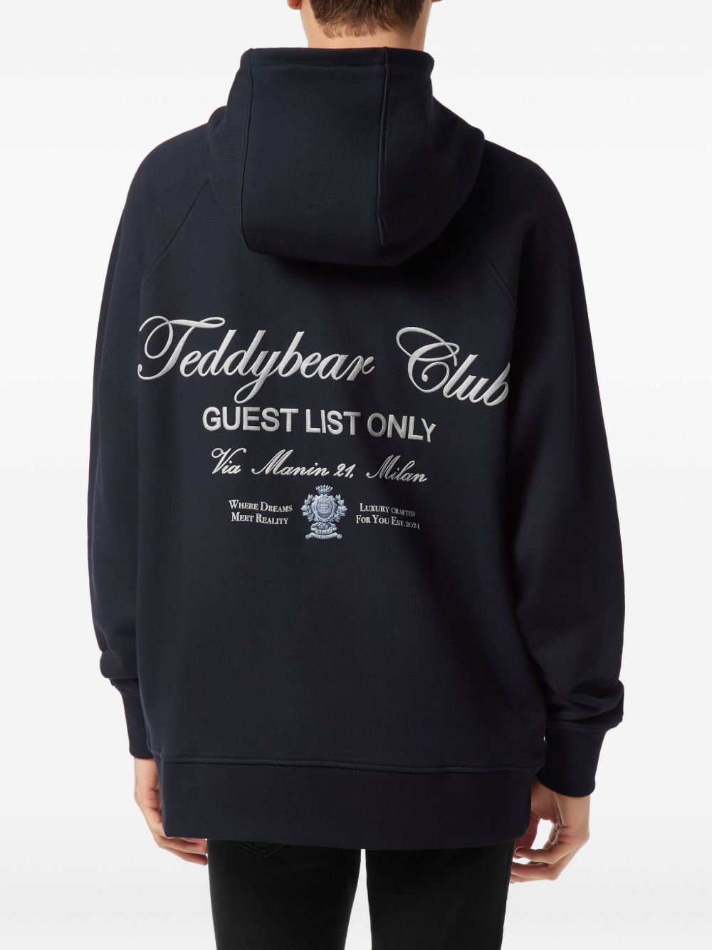 teddy-bear embroidered hoodie - 3