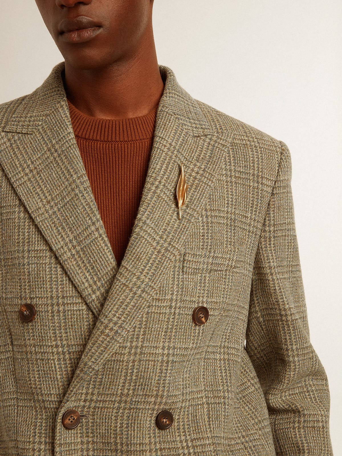 Men's double-breasted blazer in Shetland wool - 7