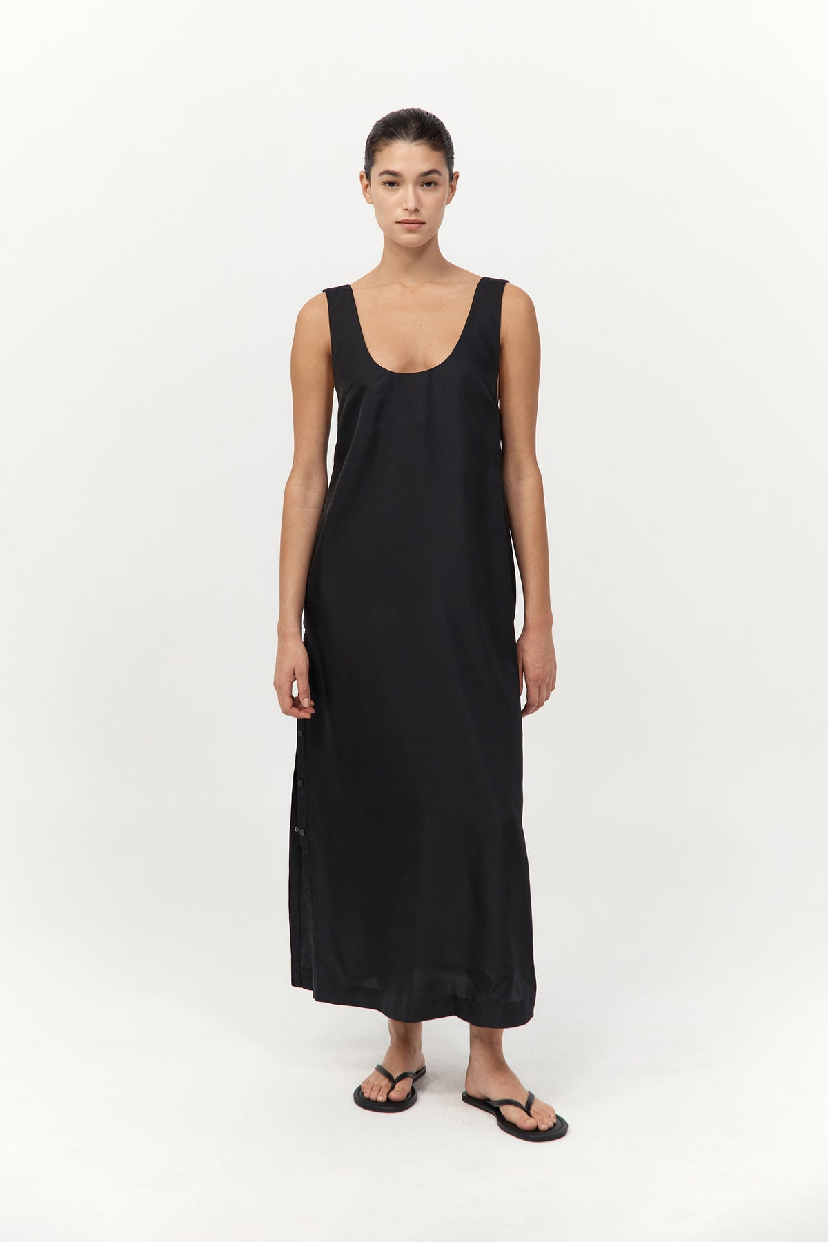 Jordan Button Up Dress - Black - 2