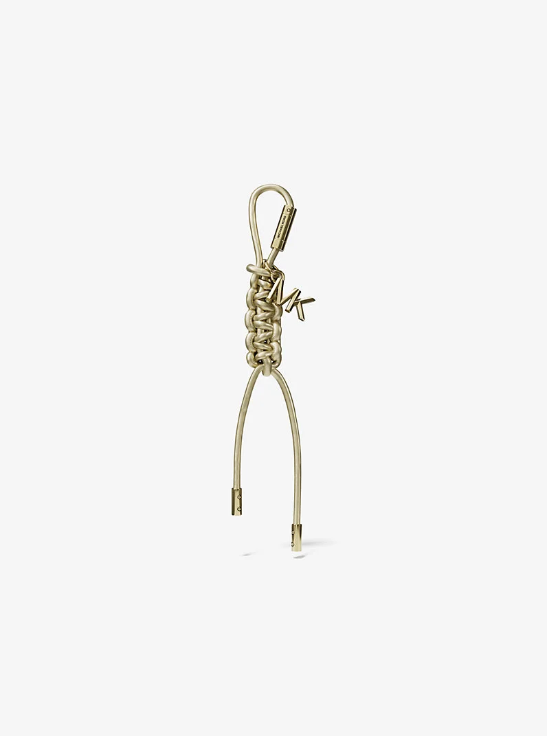 Gold-Tone and Metallic Braided Cord Bag Charm - 1