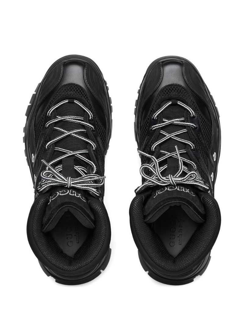 contrast-panel lace-up boots - 5