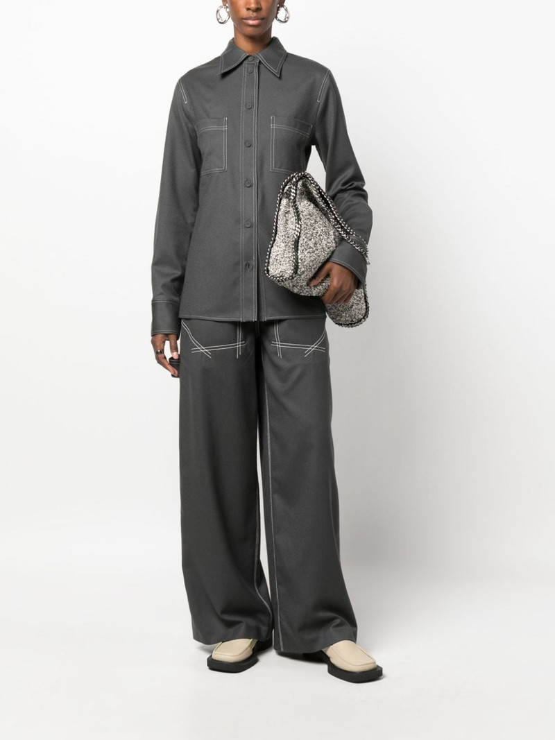Stella McCartney pointed-collar flannel shirt outlook