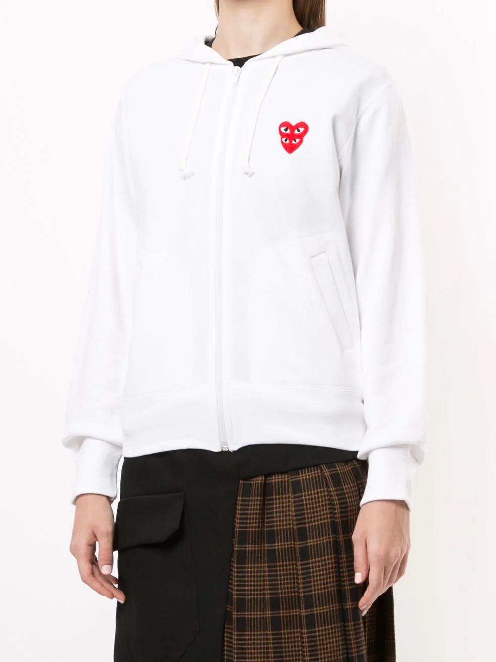 heart motif zip hoodie - 3