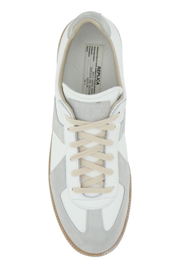 Two-tone leather Replica sneakers - 4