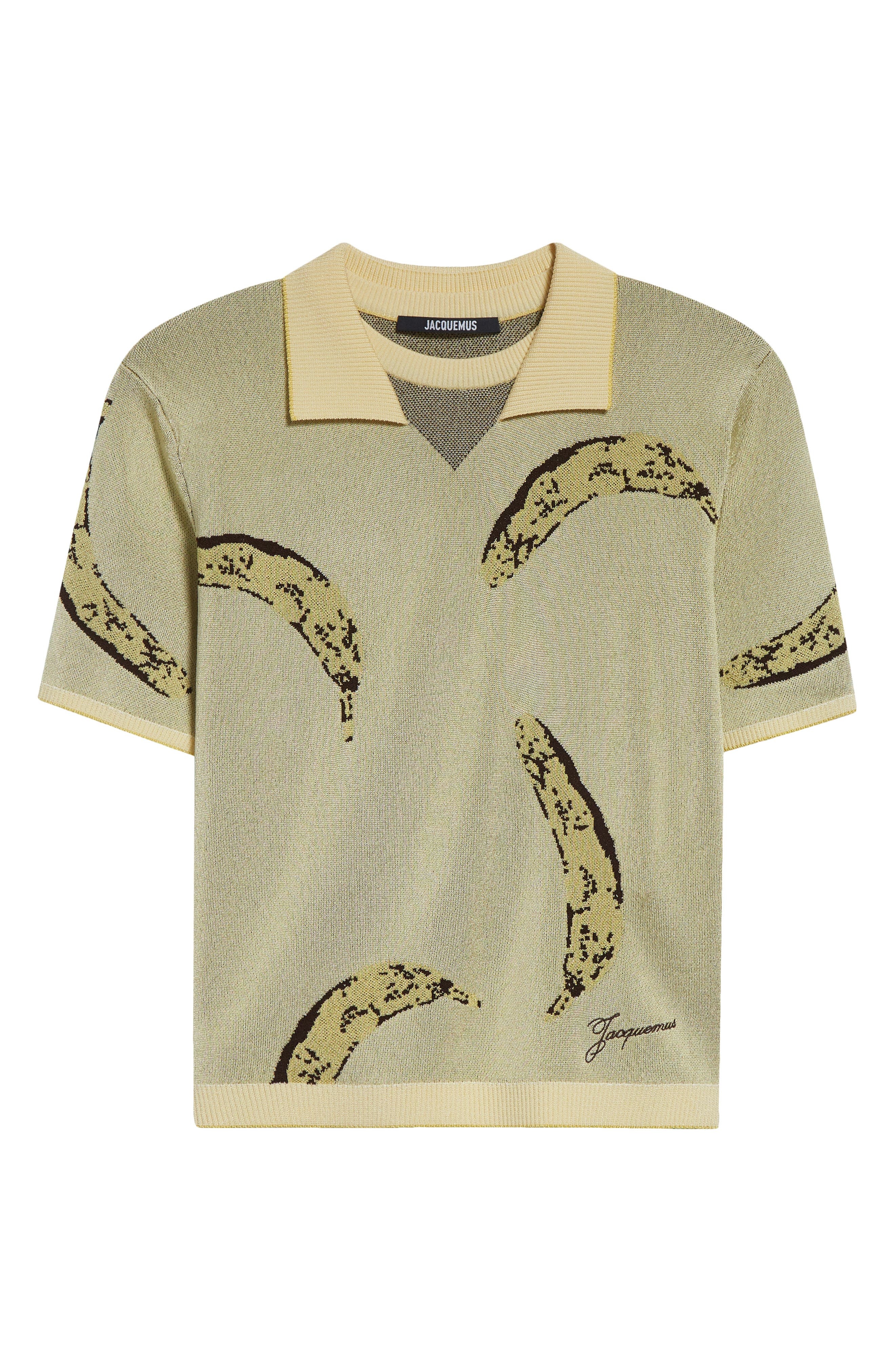 Jacquemus Le Polo Marino Jacquard Polo in Banana Jacquard Yellow at Nordstrom - 6