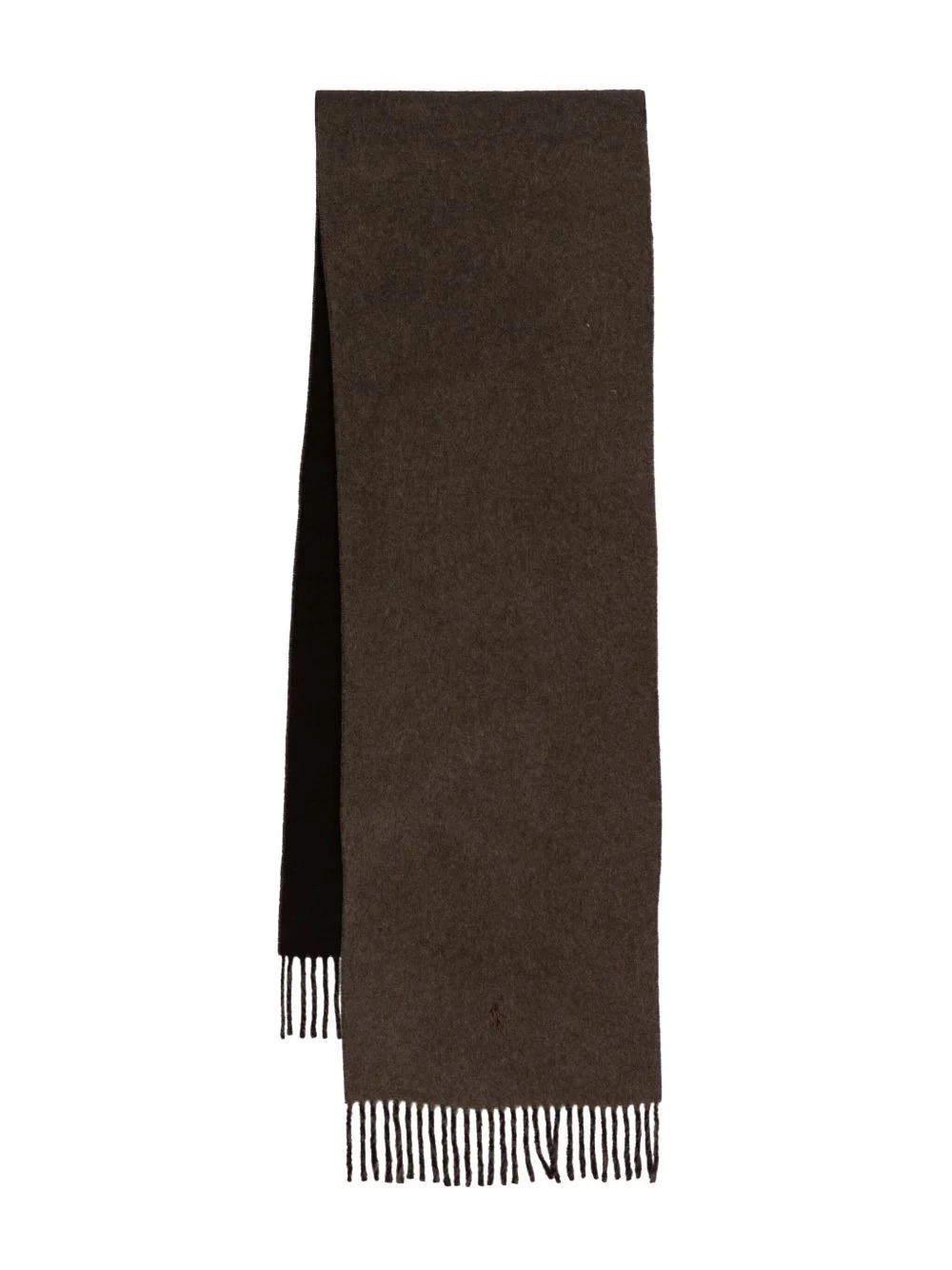 fringed logo-print scarf - 1