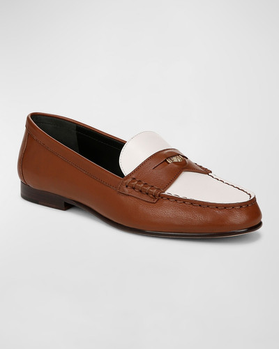 VERONICA BEARD Bicolor Leather Coin Penny Loafers outlook