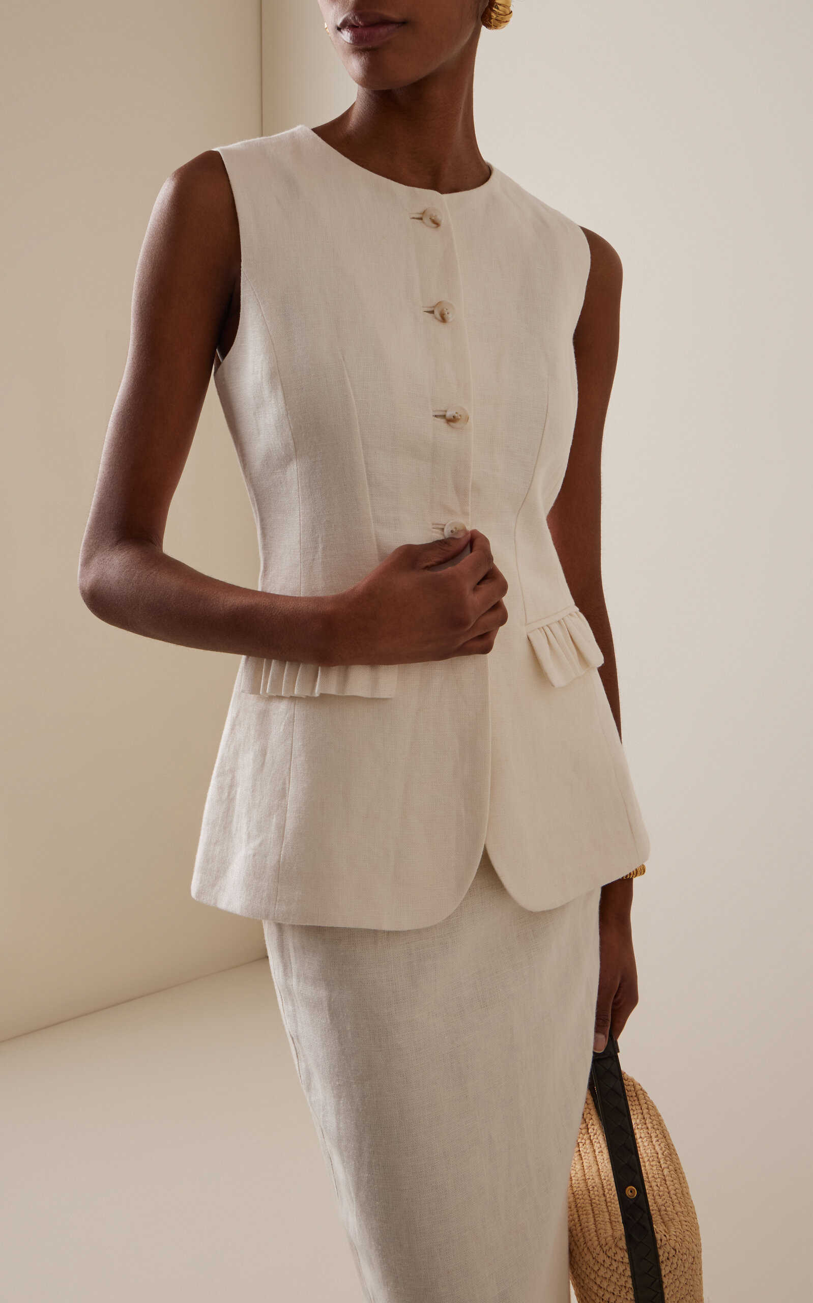 Matilda Linen Vest white - 2