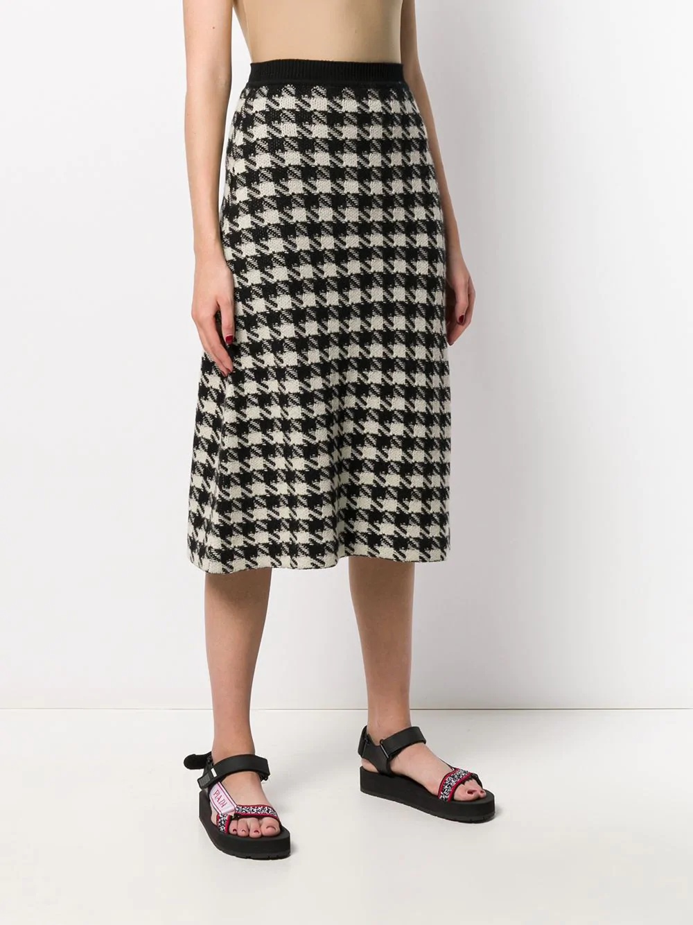 houndstooth-print A-line skirt - 3