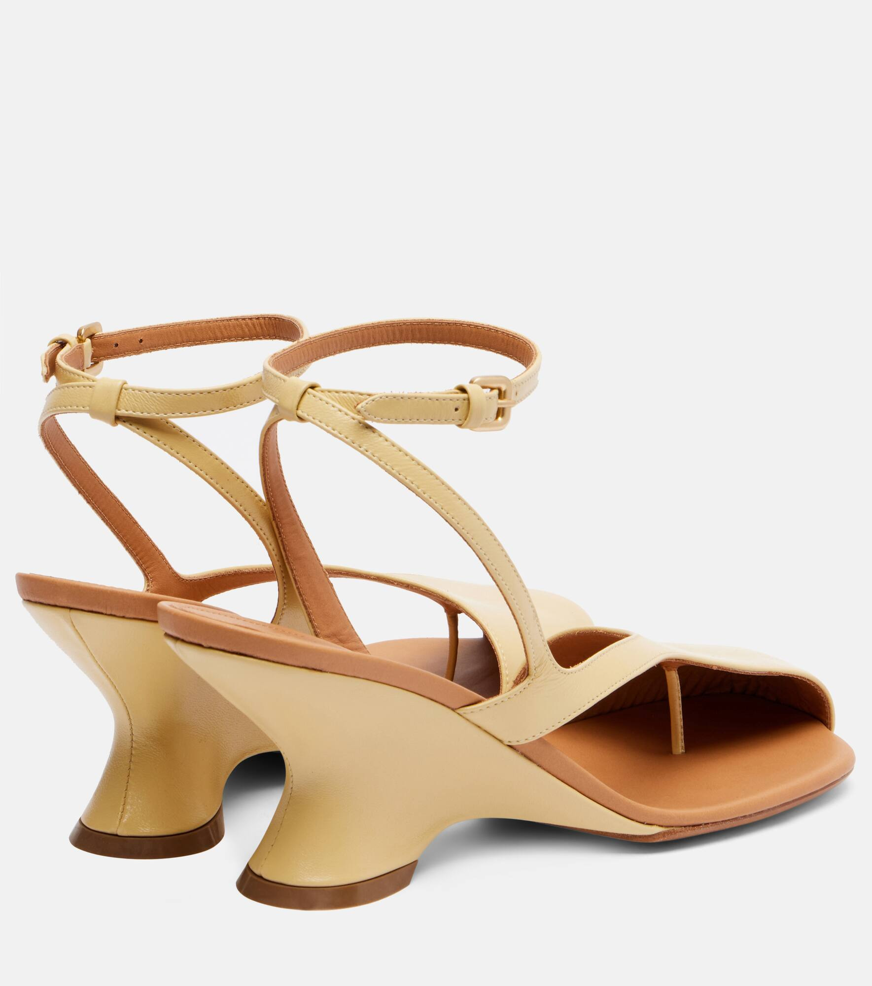 75 leather wedge sandals - 2