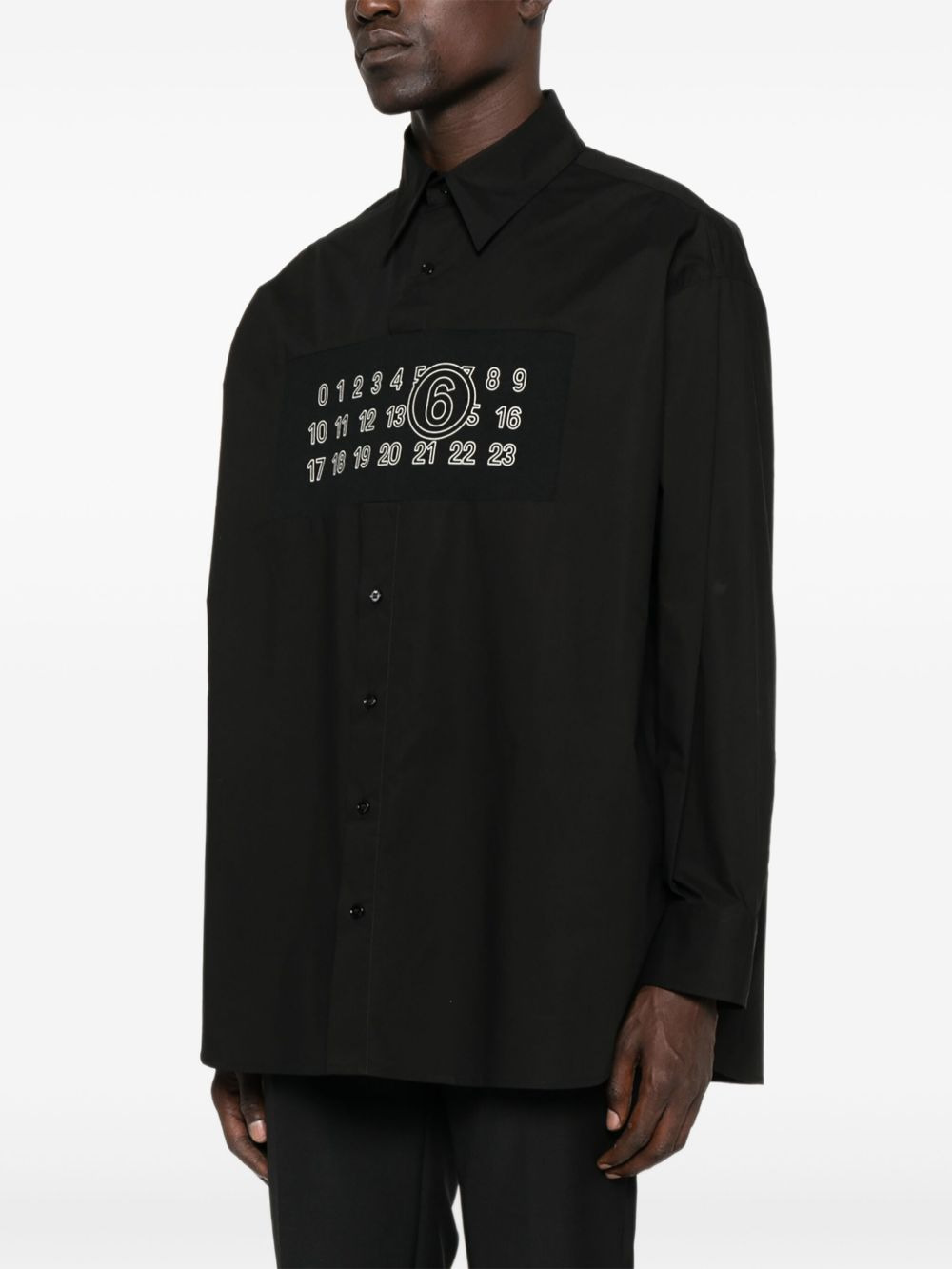number-plaque cotton shirt - 3