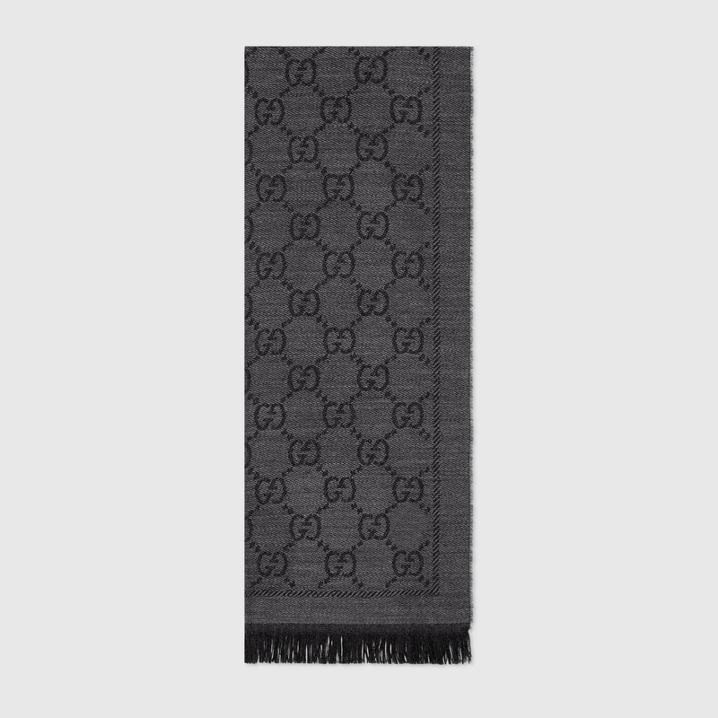 GG jacquard pattern knitted scarf 1