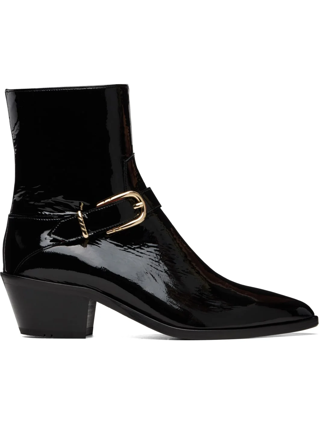 Black Gold Buckle Western Boots - 1