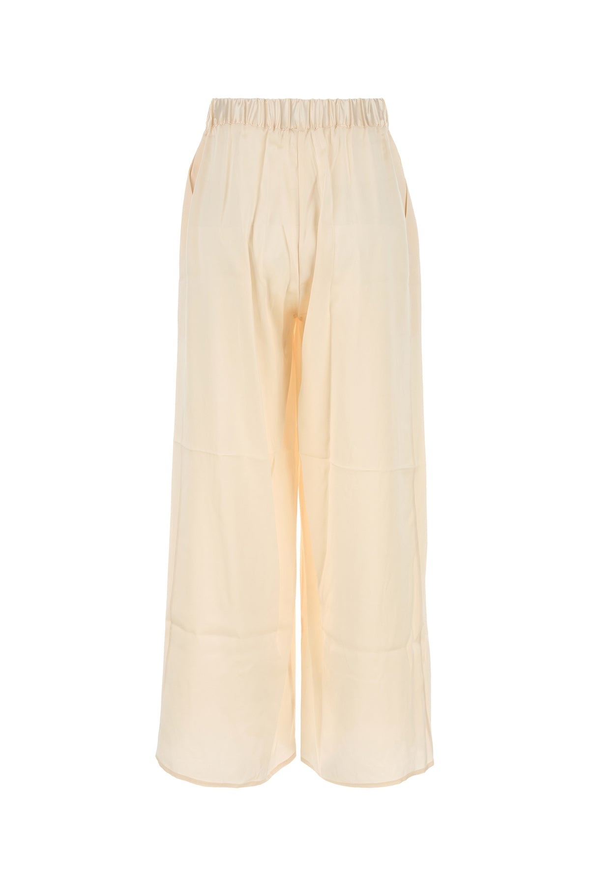 Ivory silk wide-leg pant - 2