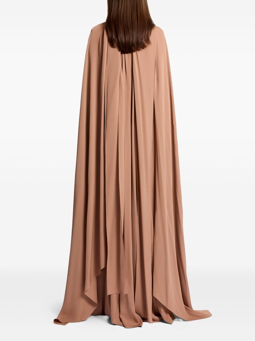 high-neck cape dress - 2