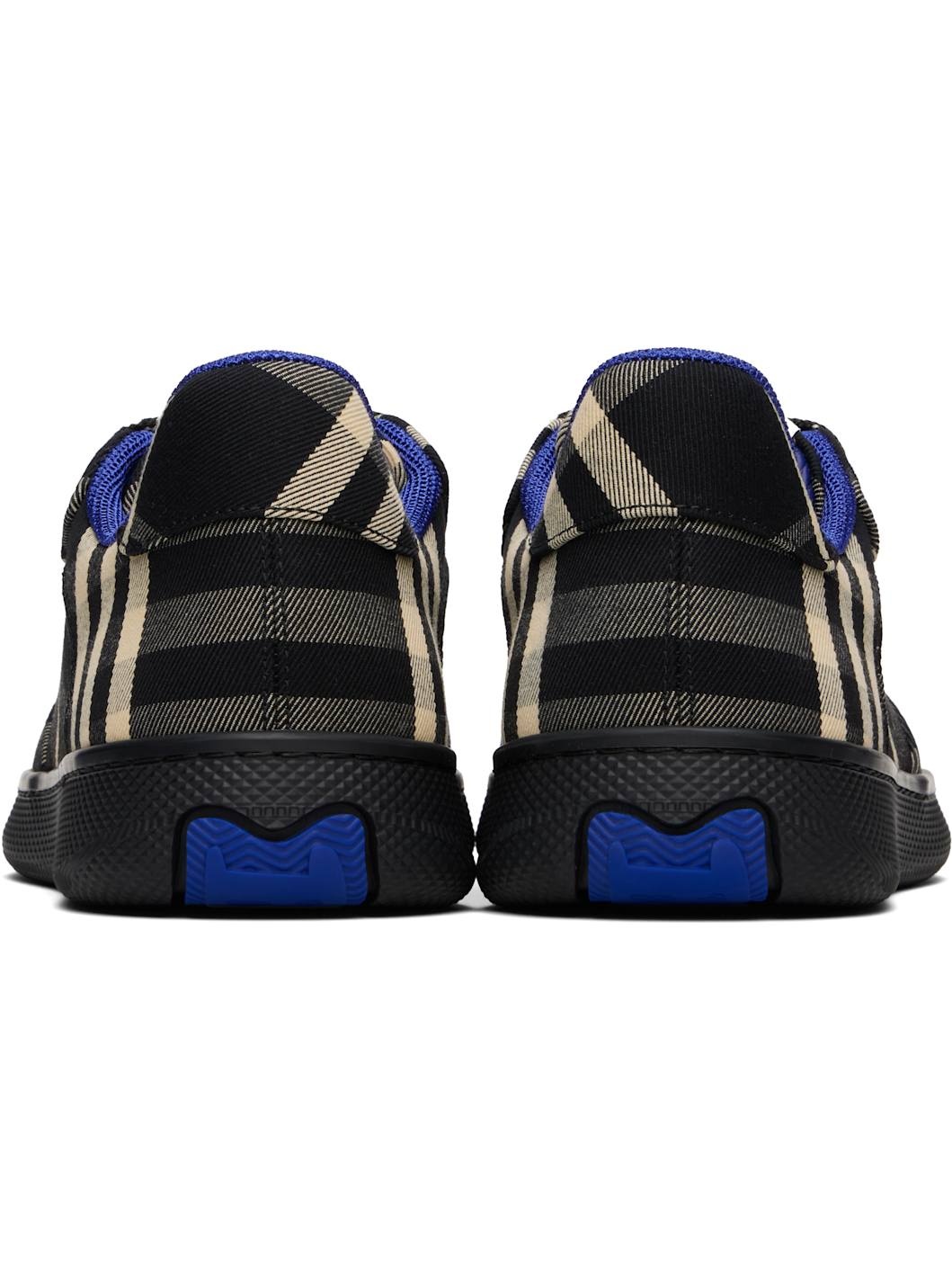 Black & Beige Check Terrace Sneakers - 2
