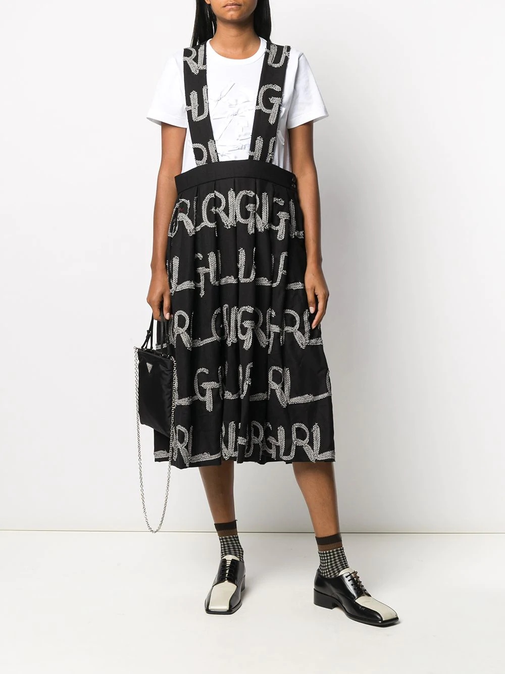 appliqué pinafore midi skirt - 2