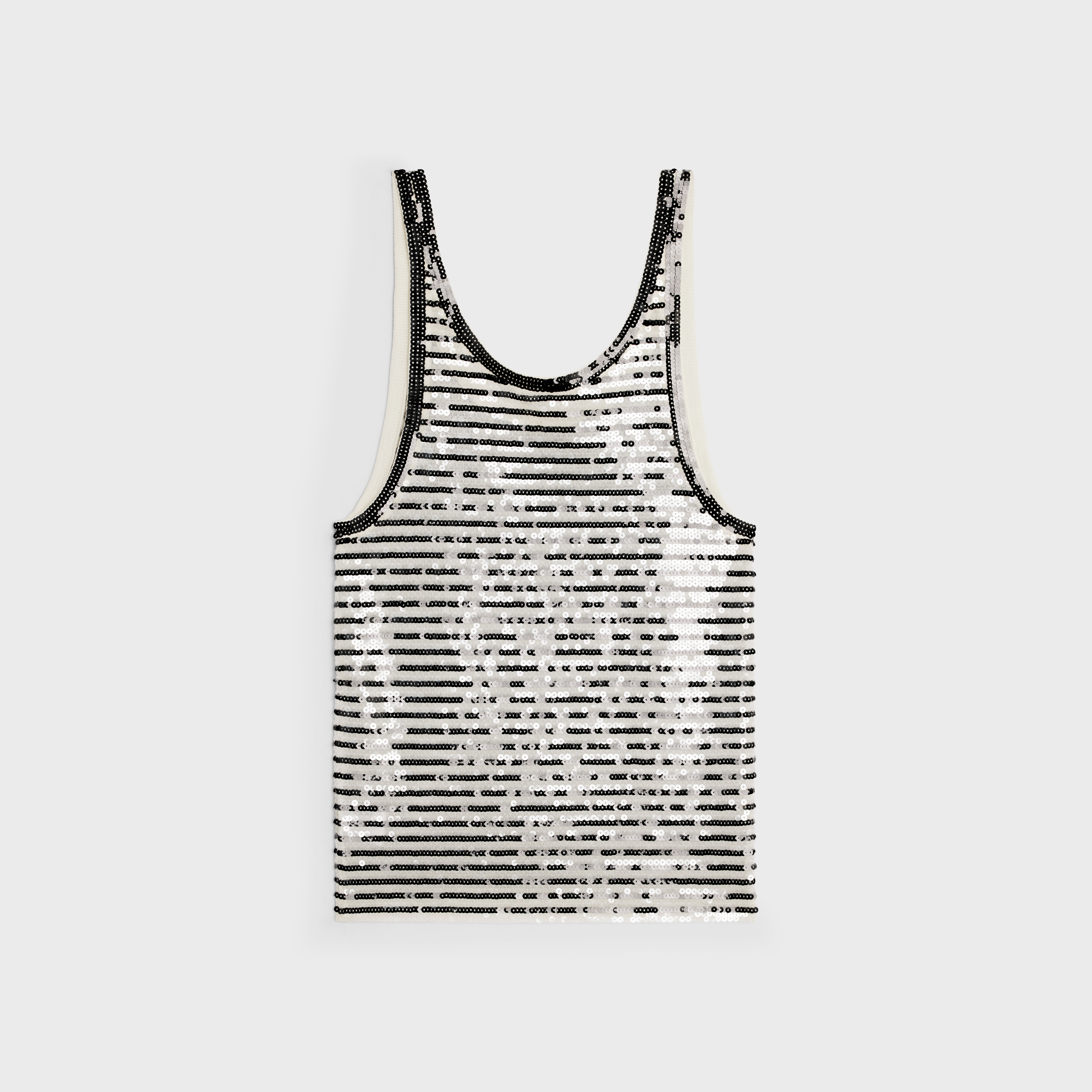 embroidered marinière tank top in jersey tulle - 2