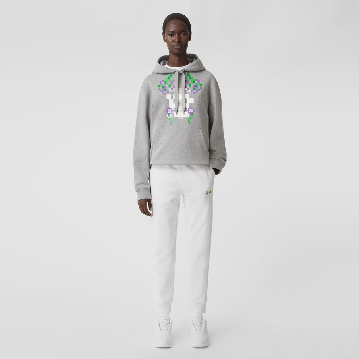 Monogram Motif Print Cotton Hoodie - 6