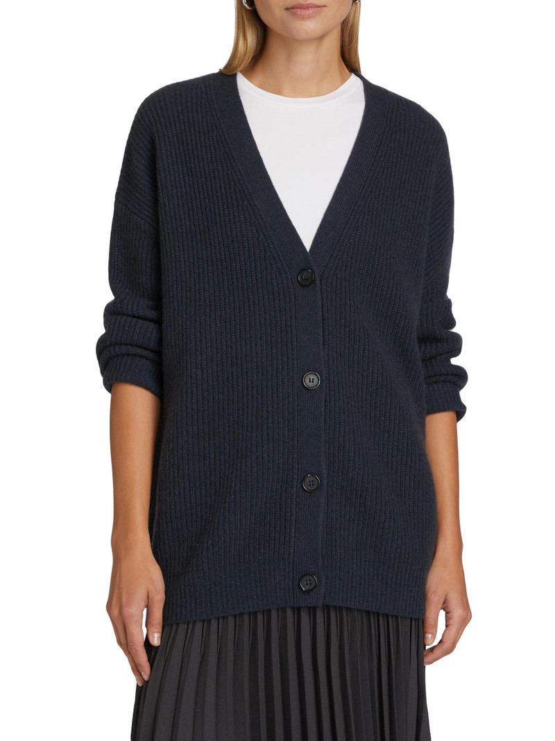 Women's Cashmere Cocoon Cardigan - Heather Navy 3