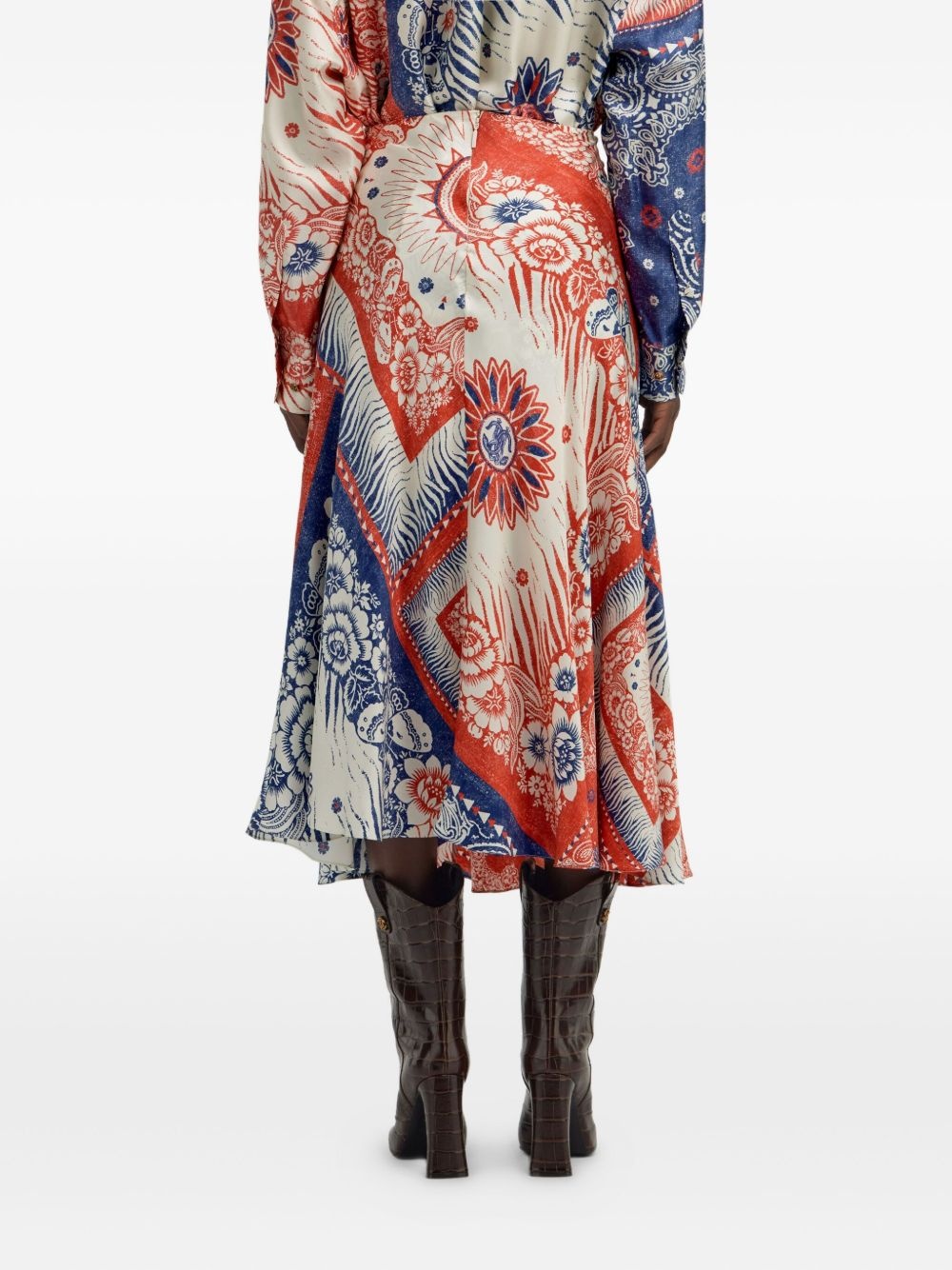 bandana-print midi skirt - 5