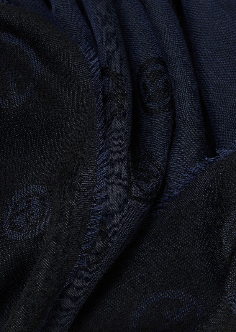 GIORGIO ARMANI Monogram jacquard cashmere stole outlook
