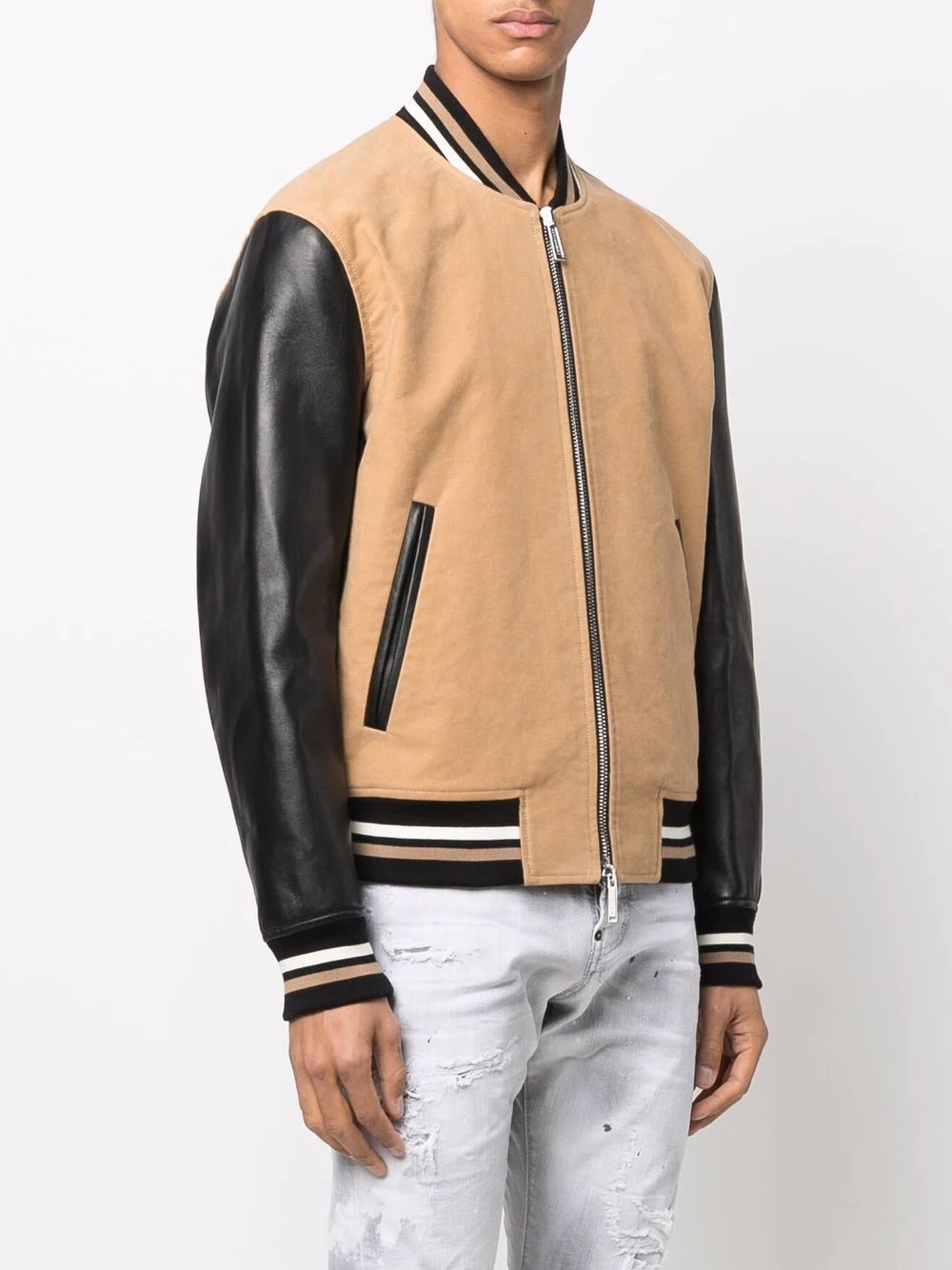 leather-sleeve sport jacket - 4