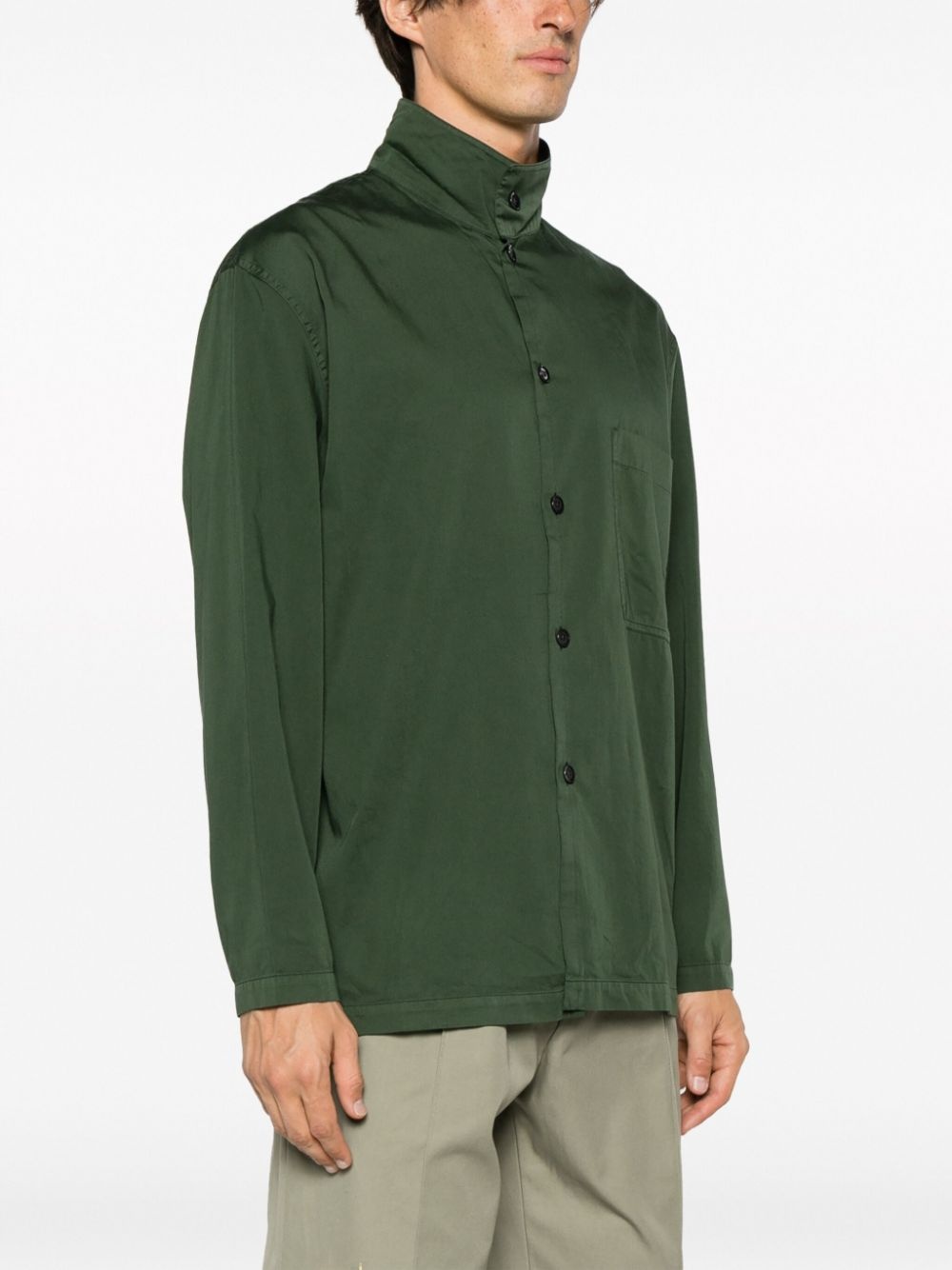 stand-up collar cotton shirt - 3