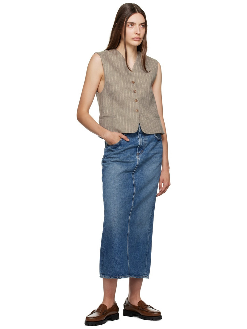 Citizens of Humanity Blue Peri Denim Midi Skirt outlook