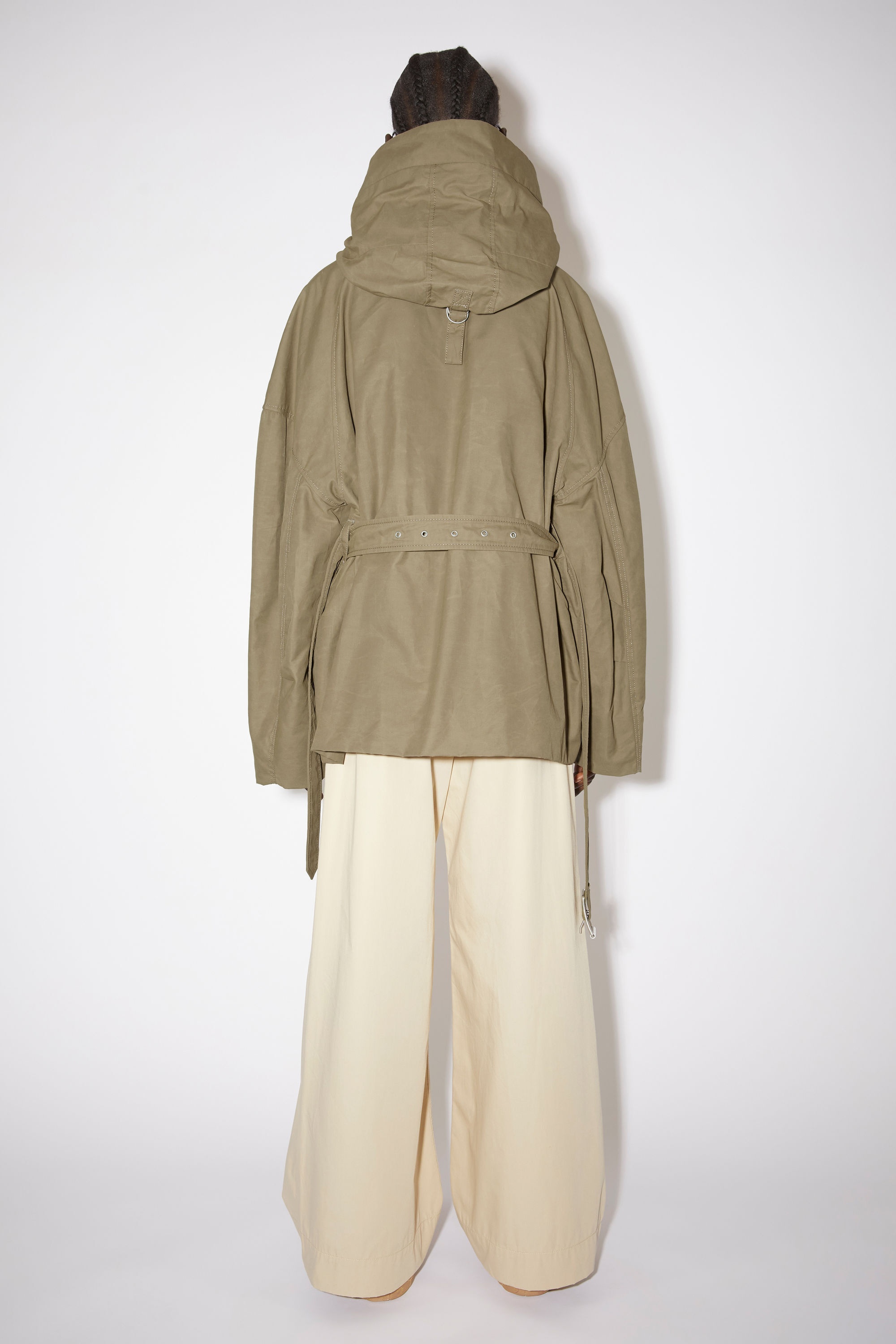 Hooded wax jacket - Khaki green - 3