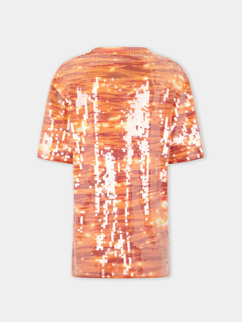 T-SHIRT MINI DRESS IN COTTON AND SEQUINS 6