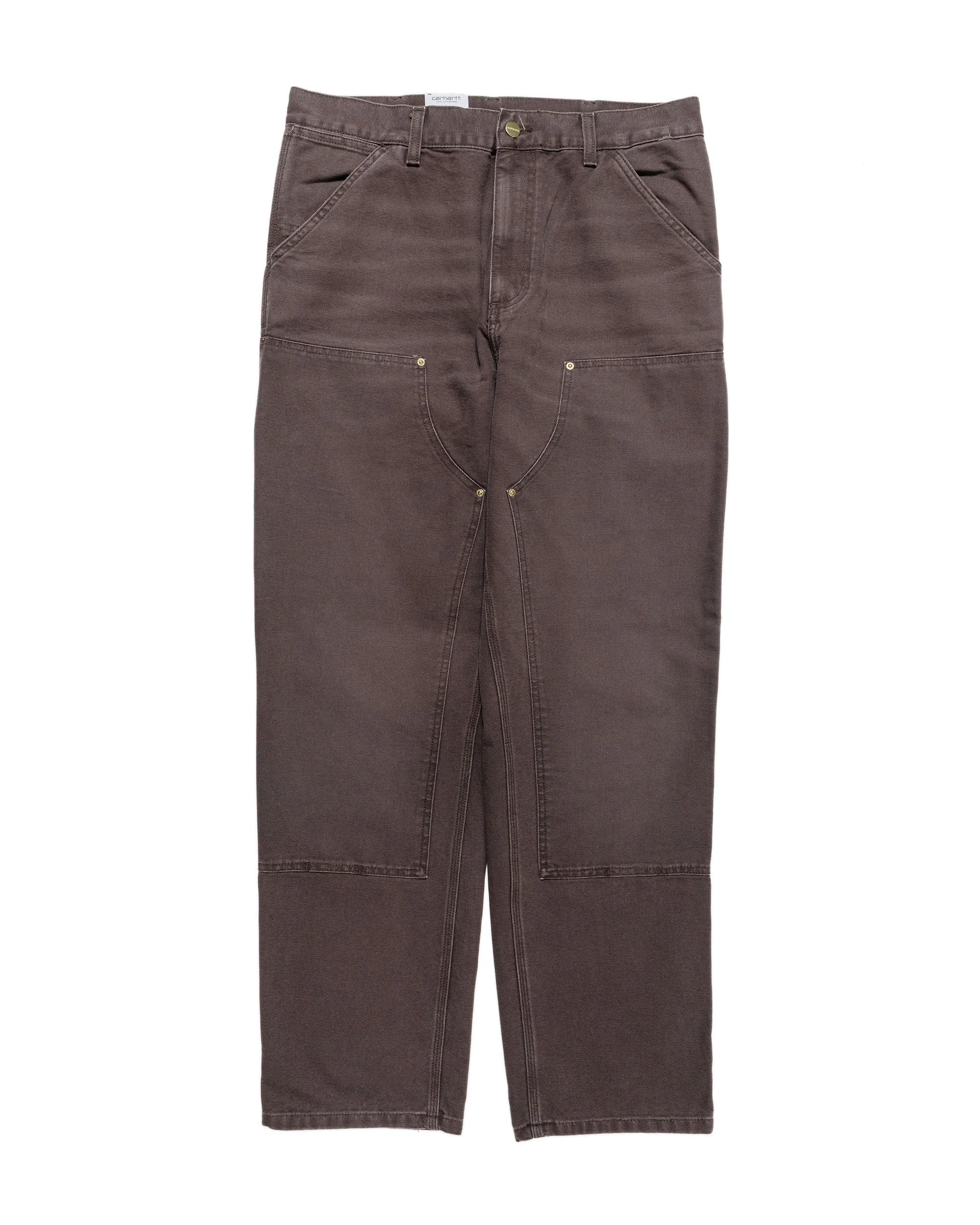 Carhartt W.I.P. Double Knee Pant Tobacco Stone Canvas - 1