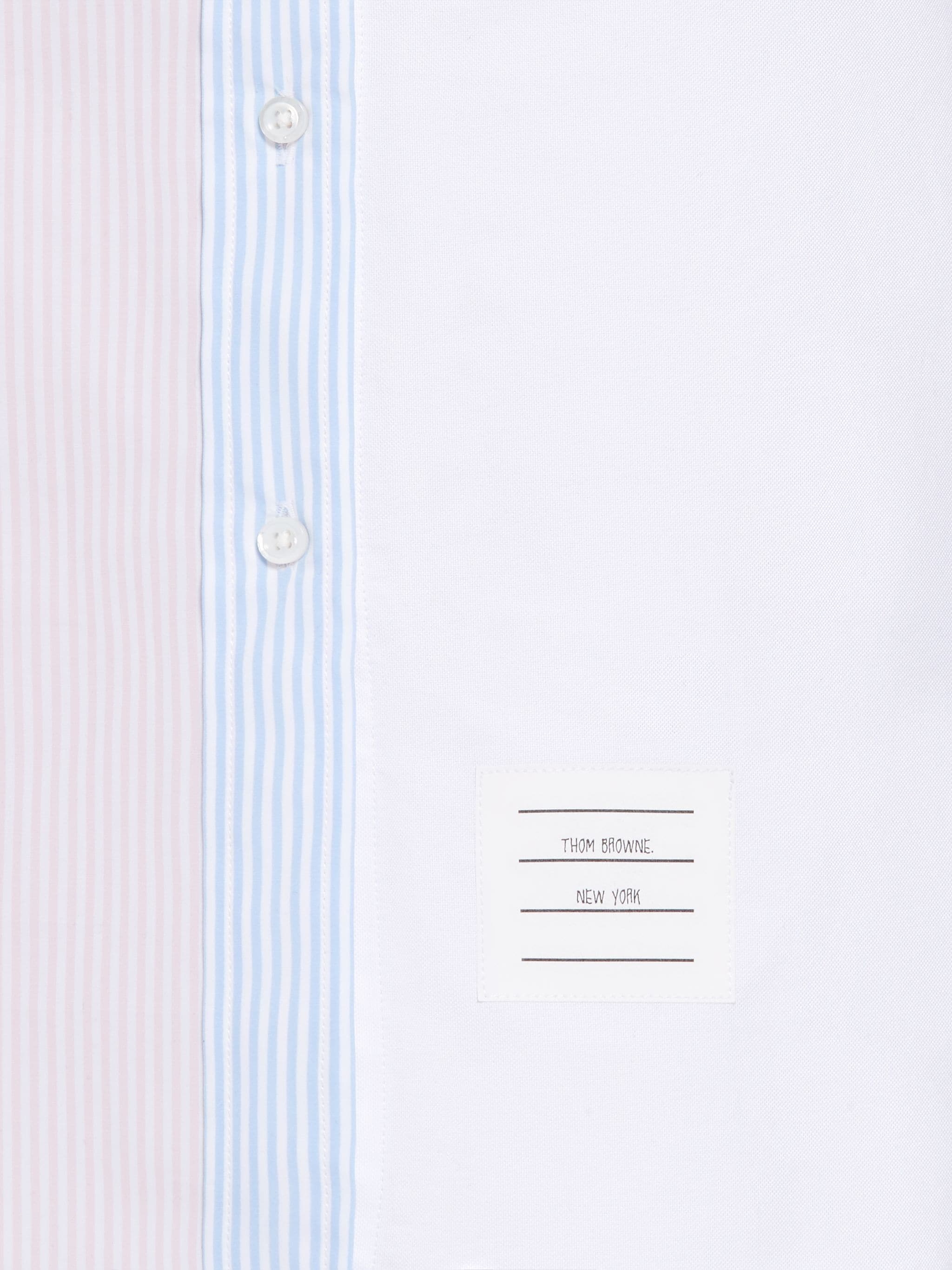 Light Pink Fun-mix Cotton Poplin University Stripe Round Collar Classic Long Sleeve Shirtdress - 5