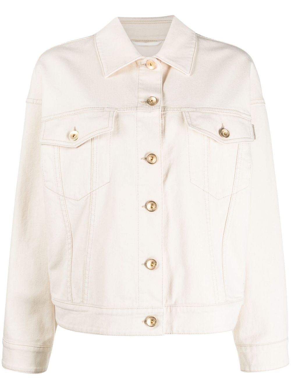 button-fastening denim jacket - 1