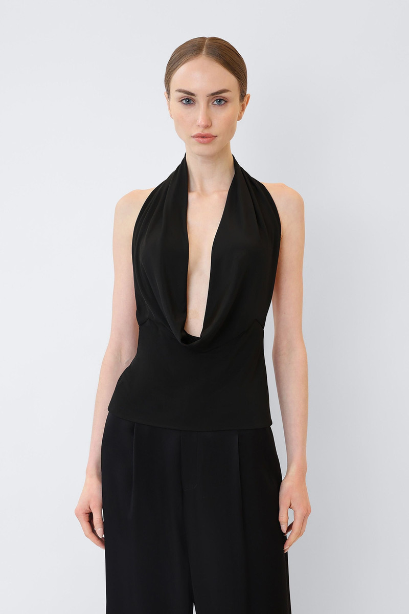 LAPOINTE Jersey Cowl Neck Top outlook