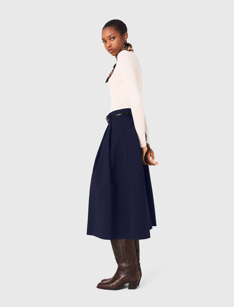 Long cotton skirt with belt 3