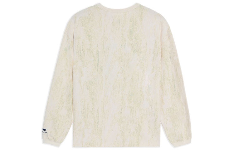 Li-Ning Alphabet Printing Loose Sports Round Neck 'Creamy White' AHSS147-1 - 2
