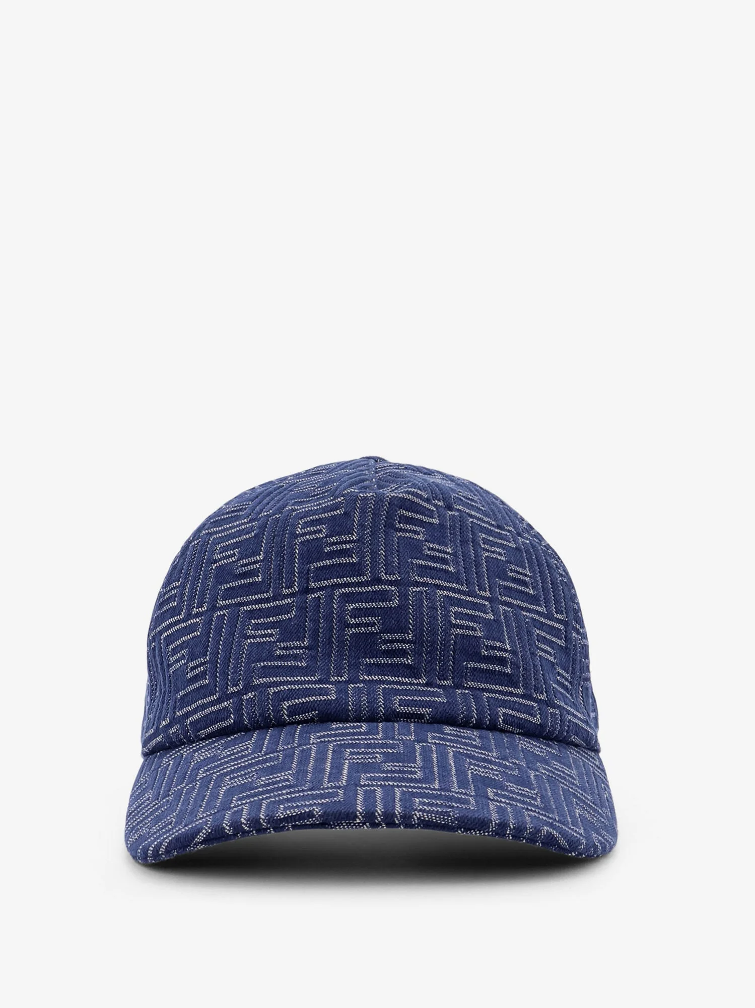 Fendi Men Ff Jacquard Denim Baseball Hat - 1
