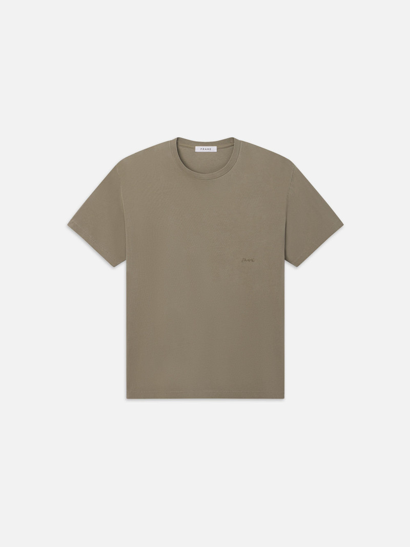 Relaxed Tee in Light Olive 1