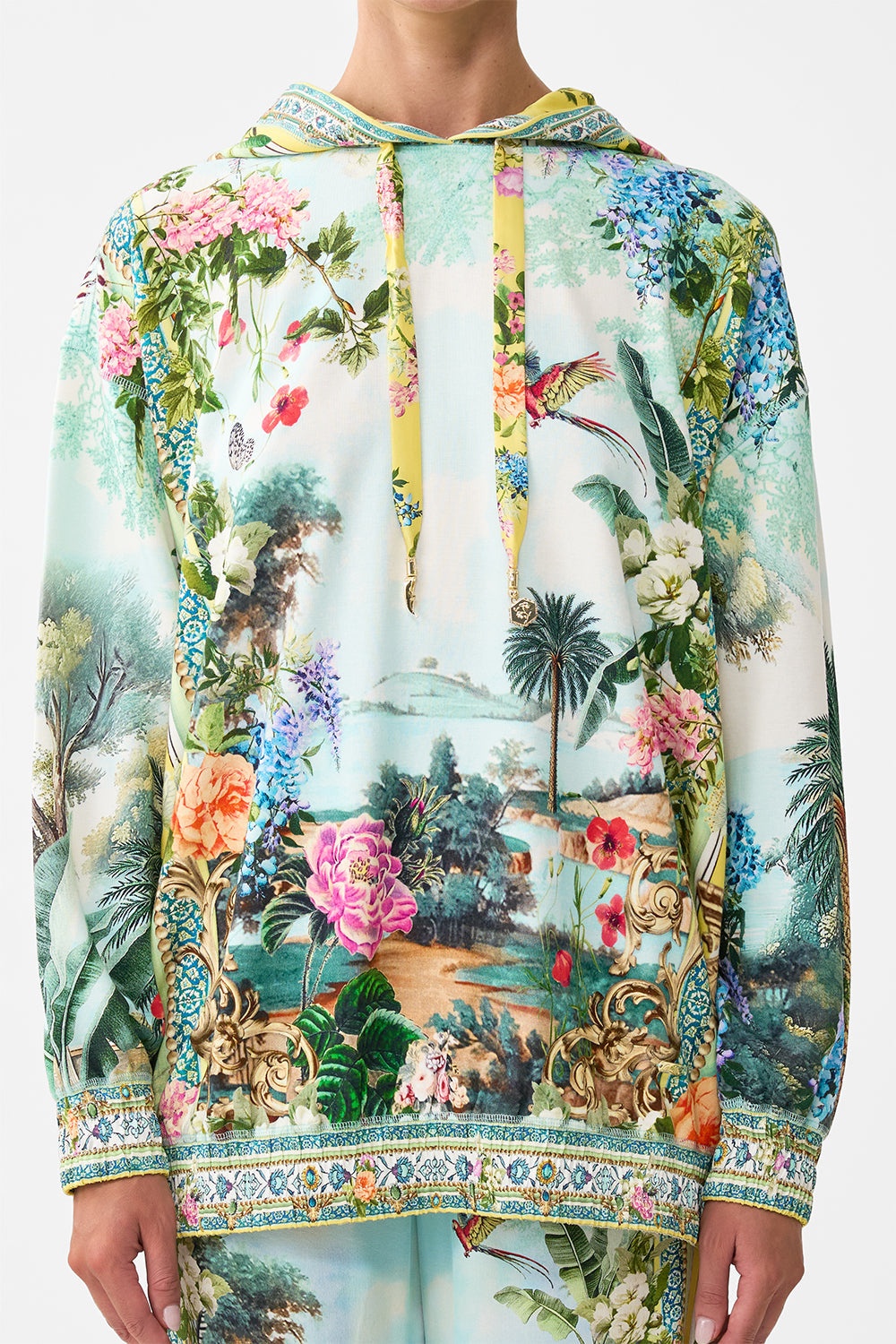 SILK BAND OVERSIZED HOODIE WITH BUTTERFLIES - 6