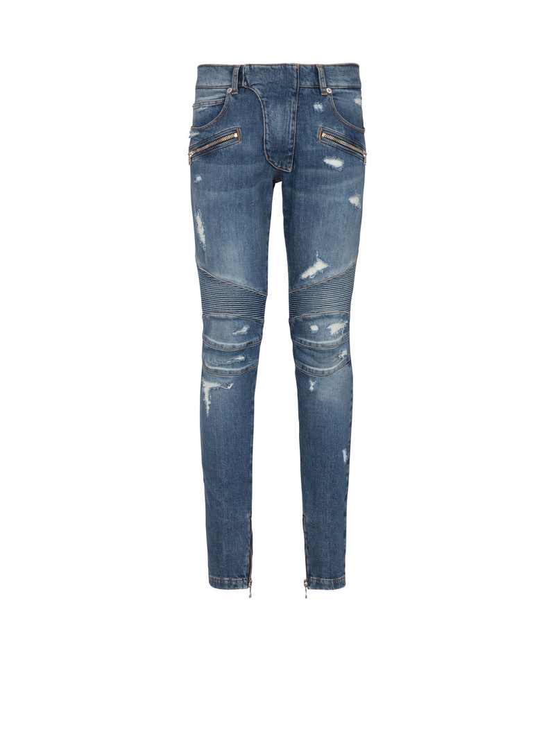 Biker 청바지 에 faded denim - 1