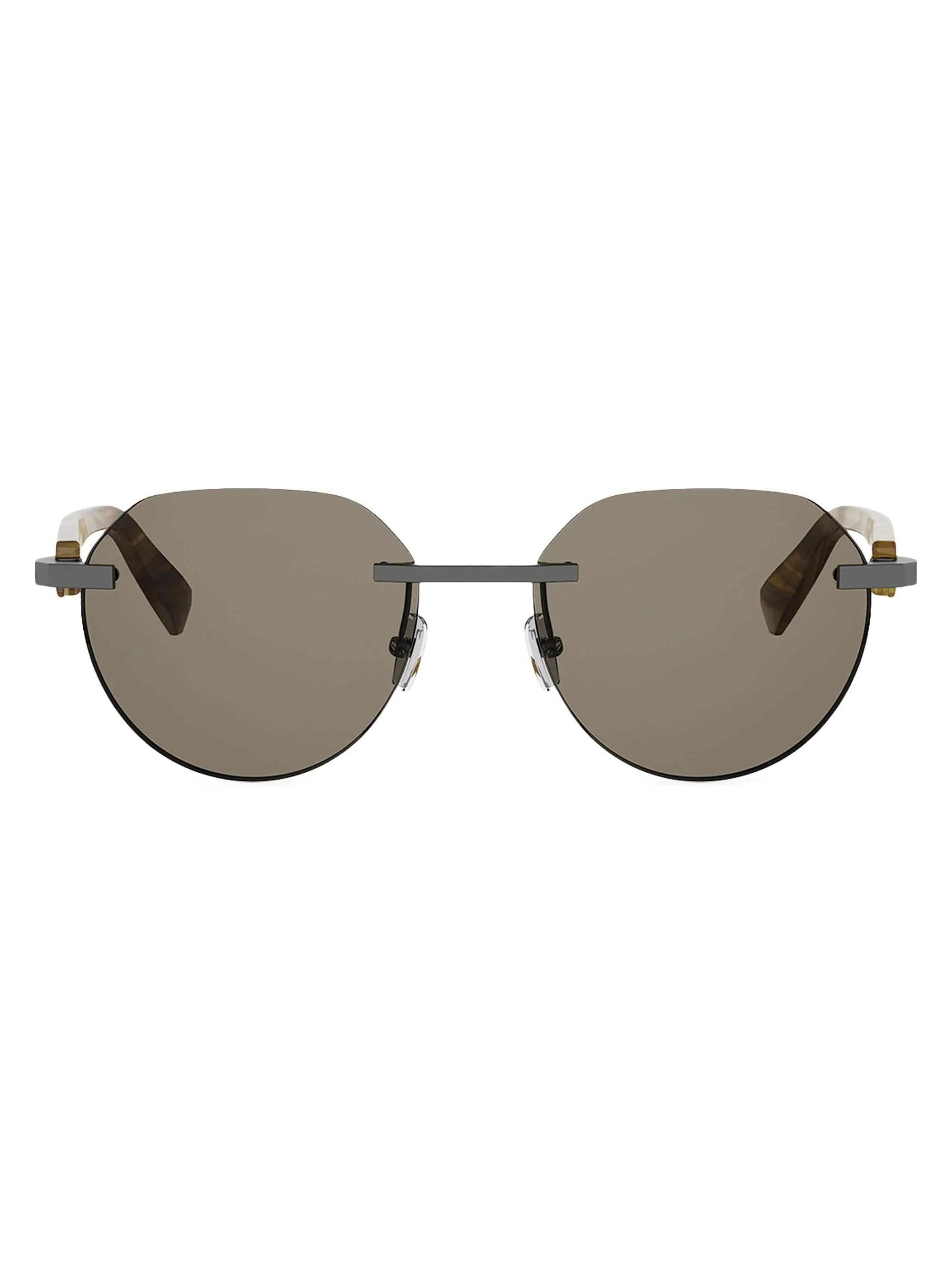 Men's Octo 56MM Round Sunglasses - Matte Dark Ruthenium Brown - 1