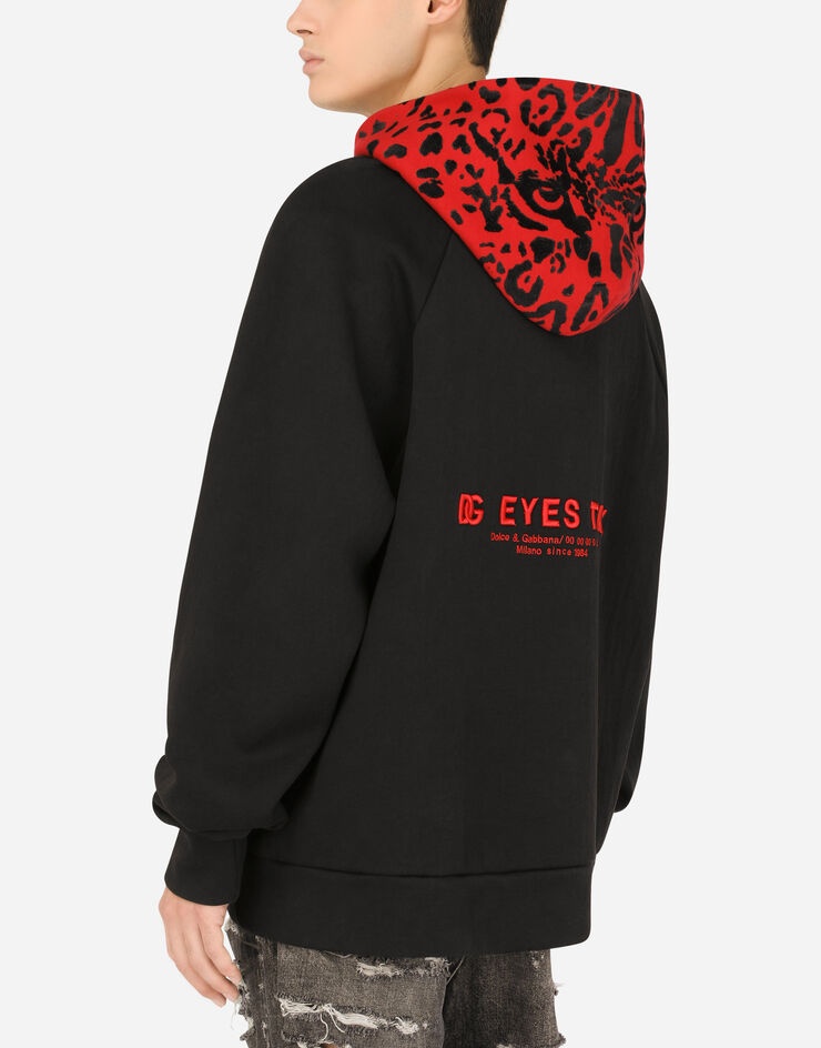 Jersey hoodie with embroidery - 5